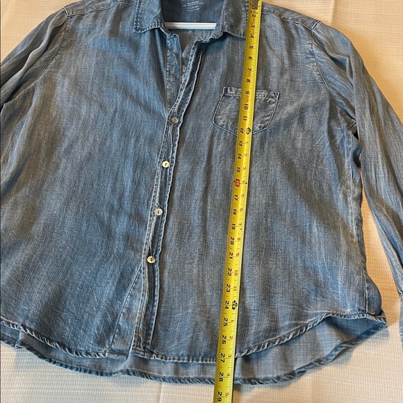 Embroidered Denim Button Down Shirt - Picture 6 of 7